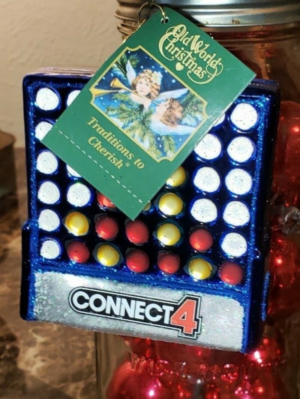 Old World Christmas Connect 4 Game Christmas Ornament